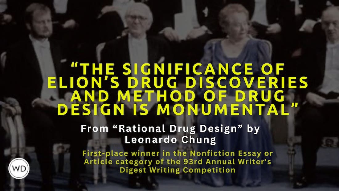 Writer’s Digest 93rd Annual Competition Nonfiction Essay or Article First Place Winner: “Rational Drug Design”